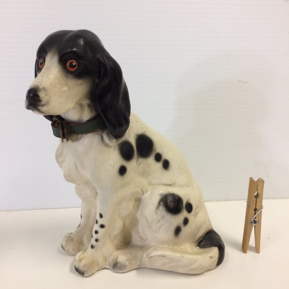 Vintage Chalkware Dog Detailed Leather Collar